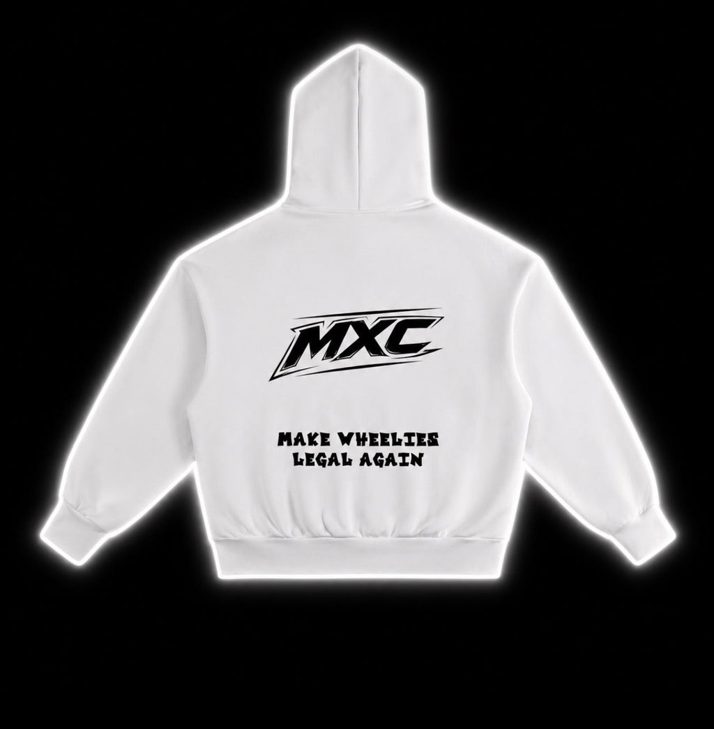 MXC Hoodie - MAKE WHEELIES LEGAL AGAIN - WHITE
