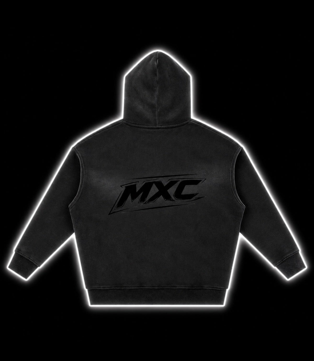 MXC Washed Zip Up Hoodie - Black